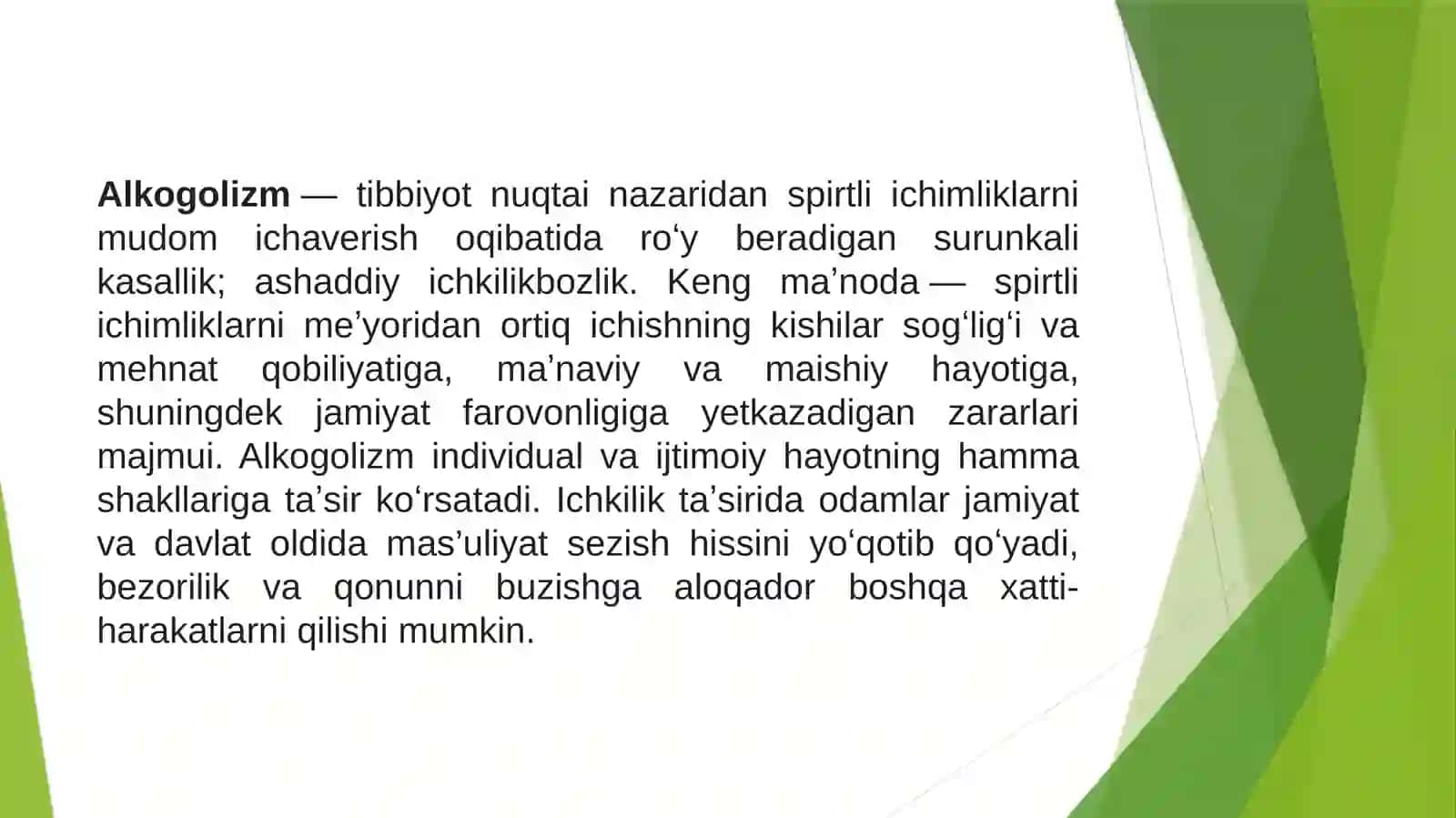 Alkogolizim va narkomaniya tibbiyiy ijtimoiy moammo sifatida 2