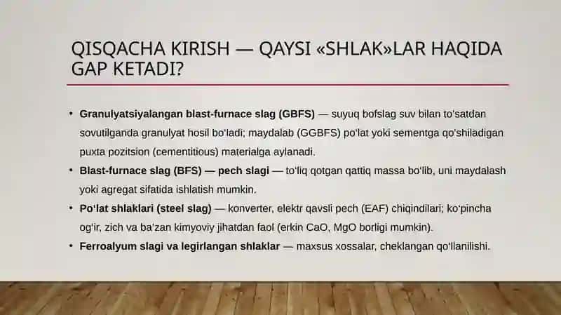 Metallurgiya shlaklari asosidagi betonlar 2