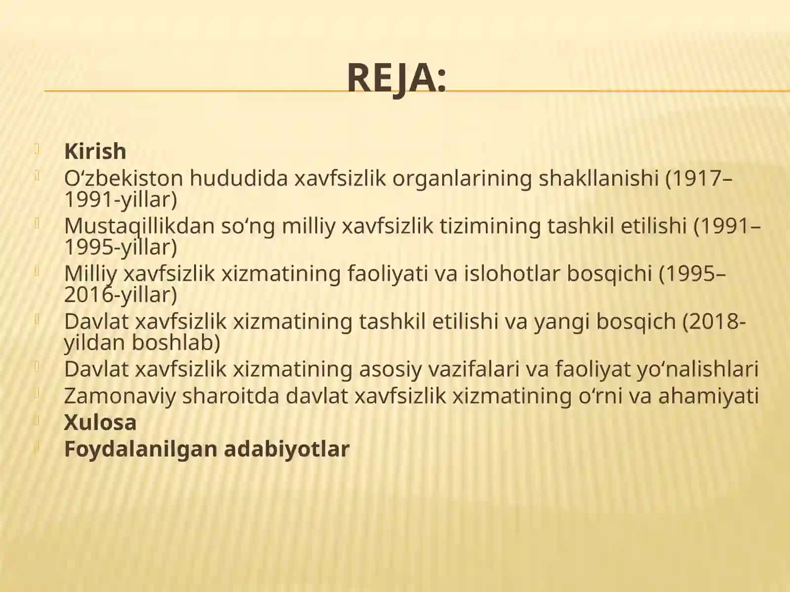 O’zbekiston respublikasi davlat xavfsizlik xizmatining rivojlanishi tarixi 2