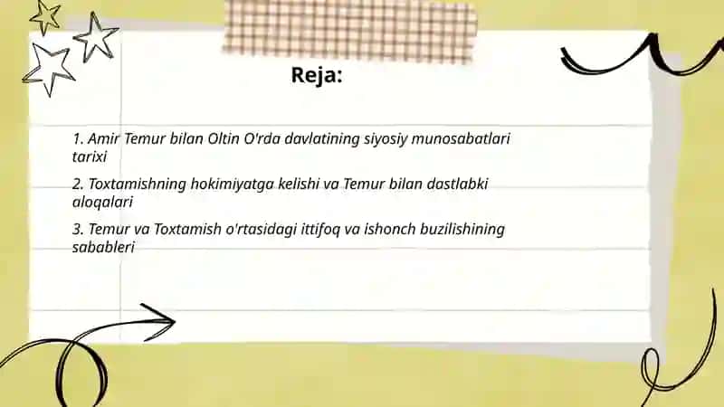 Amir Temurning Oltin O'rda davlati bilan munosabatlari 2