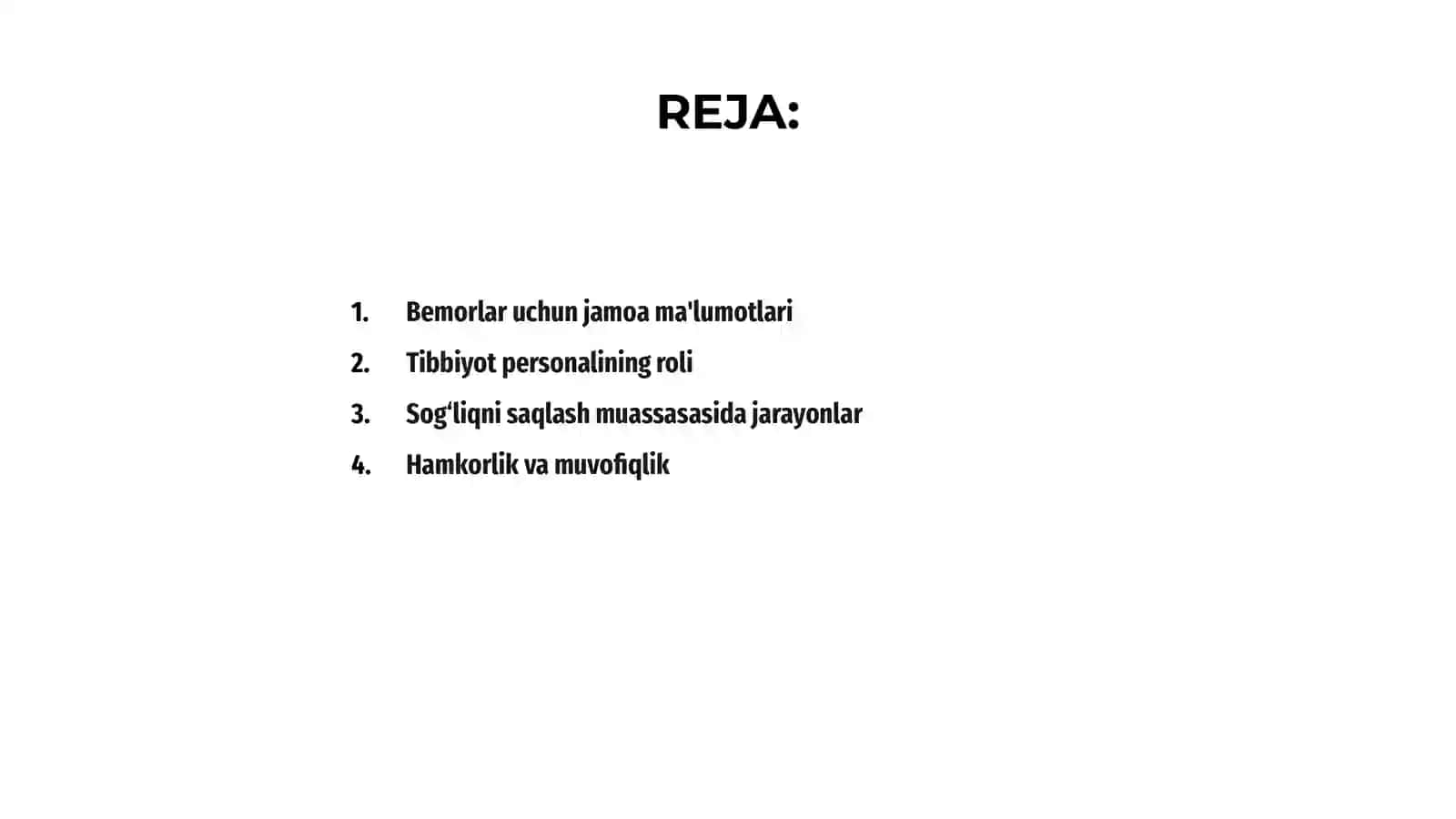 Bemorlar uchun jamoa ma'lumotlari 2