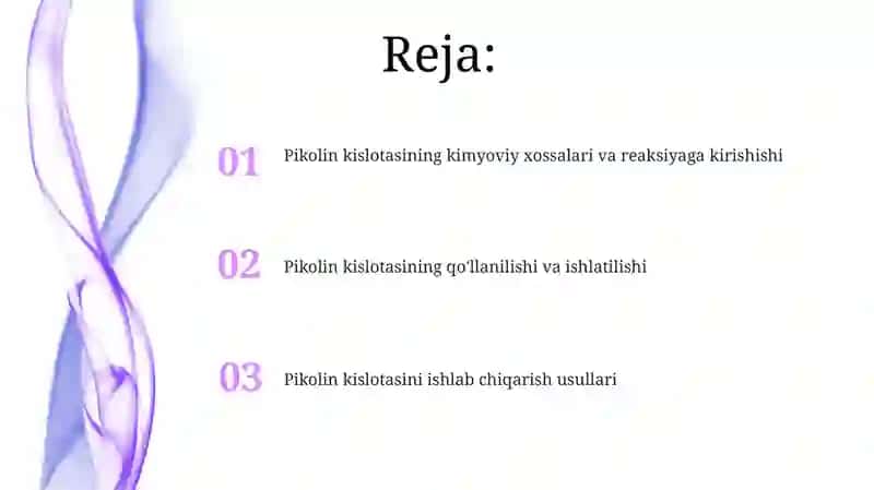 Pikolin kislotasi xossalari 2