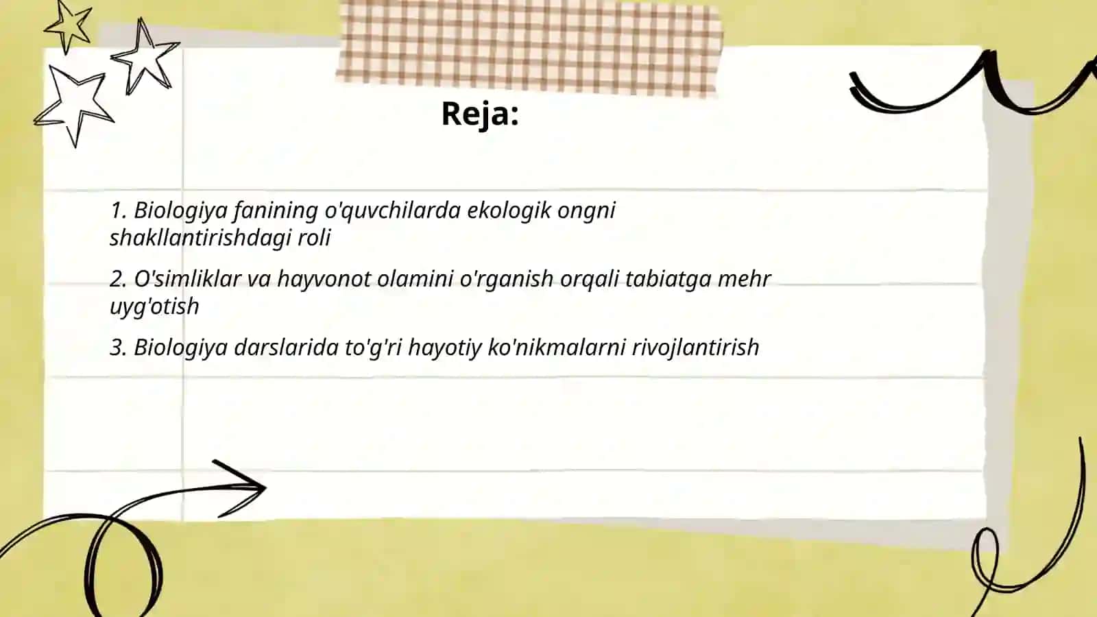 Biologiyada ta'lim va tarbiyaning roli haqida klaster 2