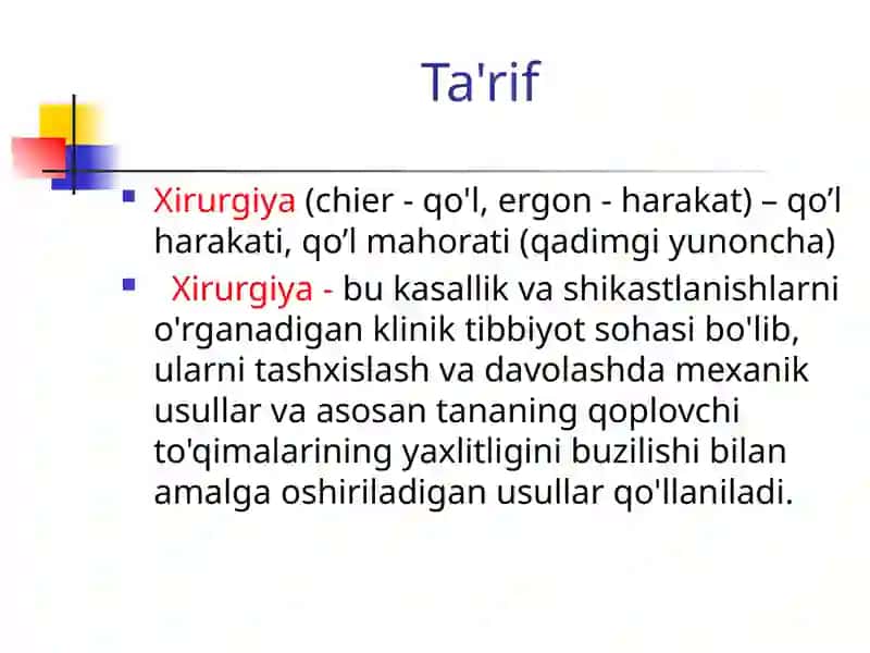 ZAMONAVIY XIRURGIYANING RIVOJLANISH TARIXI 2