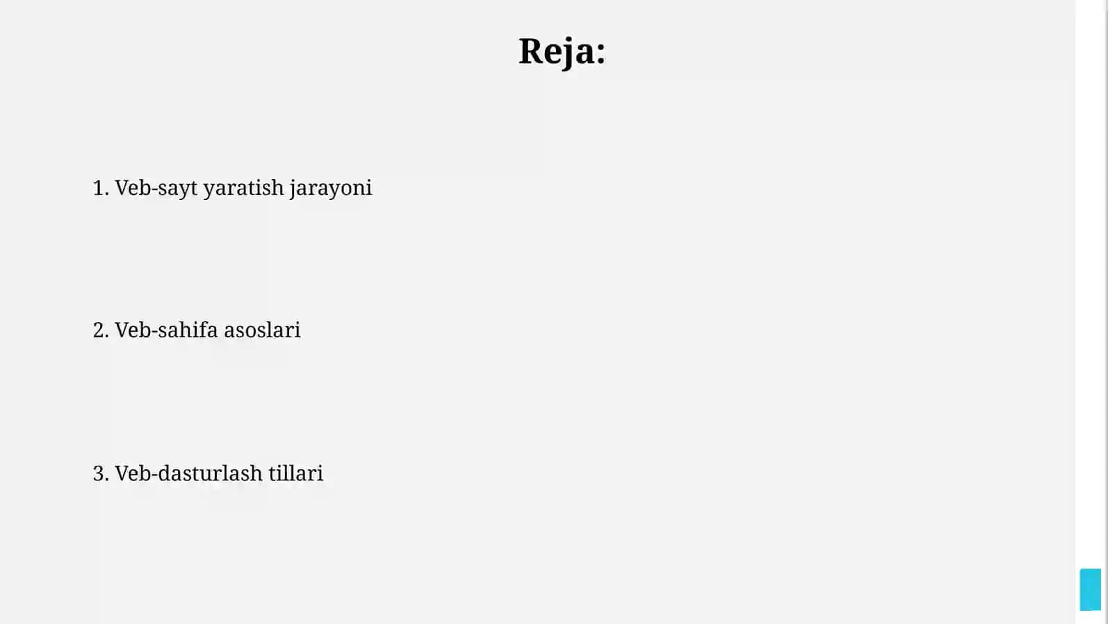 Web-sahifa va web-dasturlash asoslari 2