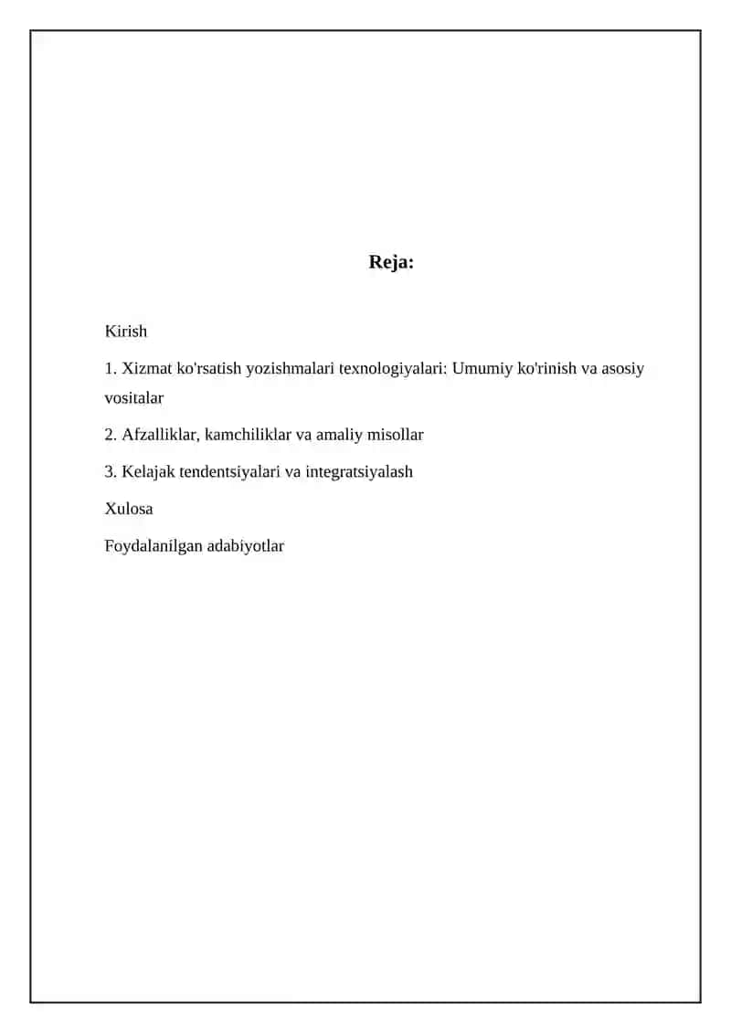 Xizmat yozishmalari bilan ishlash texnologiyalari 2