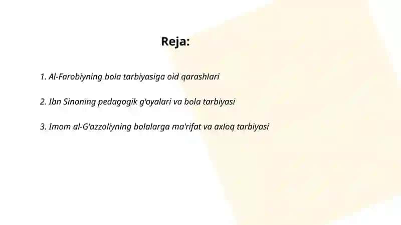 Sharq mutafakkirlarining bola tarbiyasi haqidagi fikrlari 2