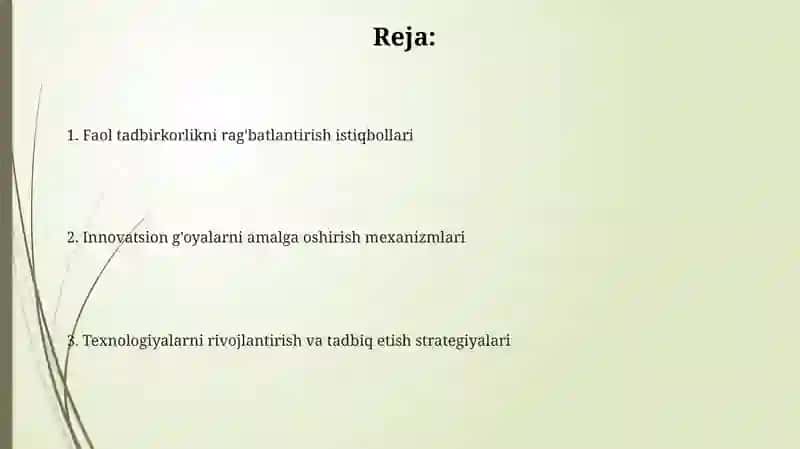 Faol tadbirkorlik, innovatsiyalar va texnologiyalar 2