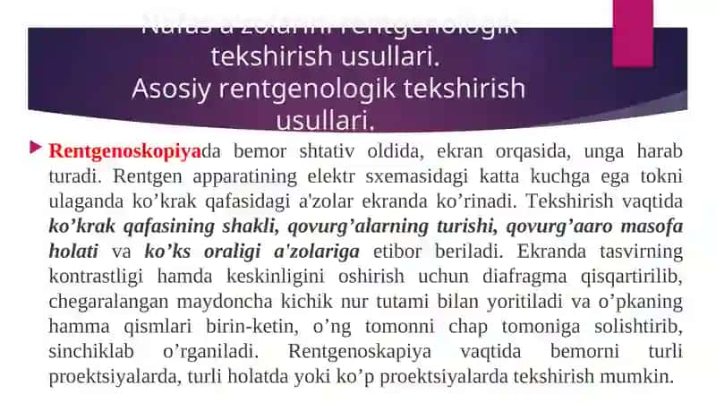 NAFAS OLISH A’ZOLARINING NUR TASHXISI 2