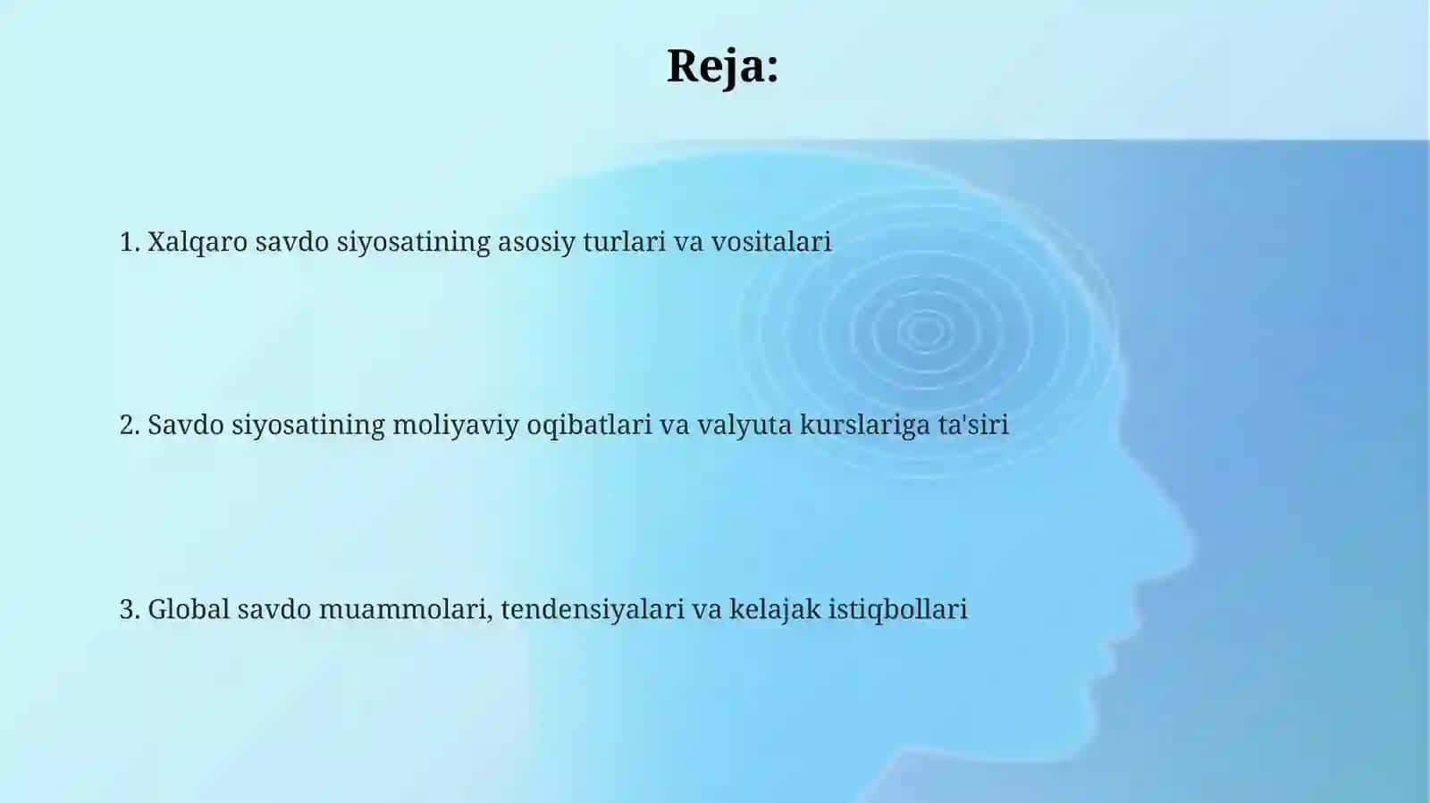 Xalqaro savdo siyosati va uning moliyaviy oqibatlari 2