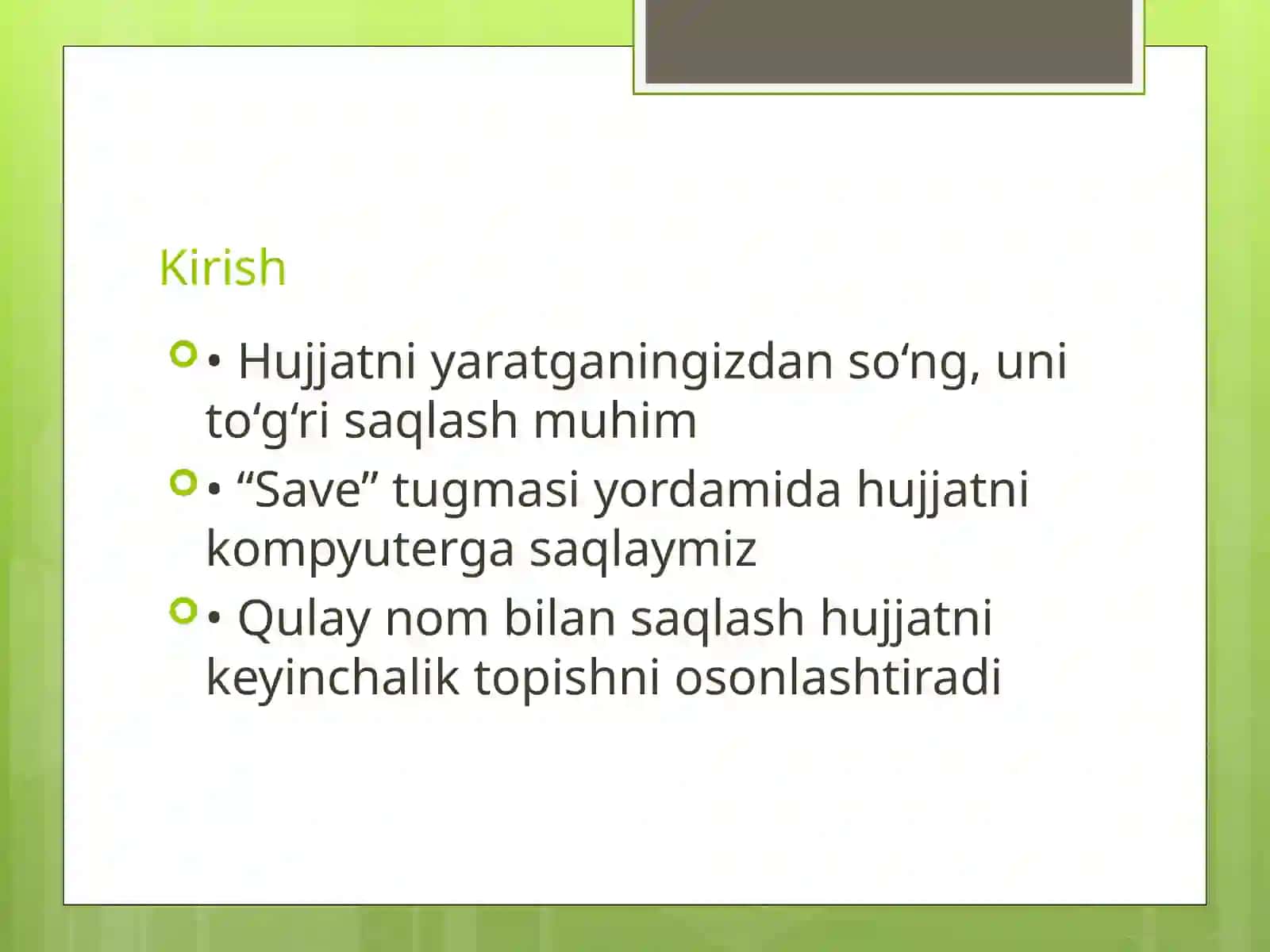 Save tugmasi va hujjatni qulay nom bilan saqlash 2