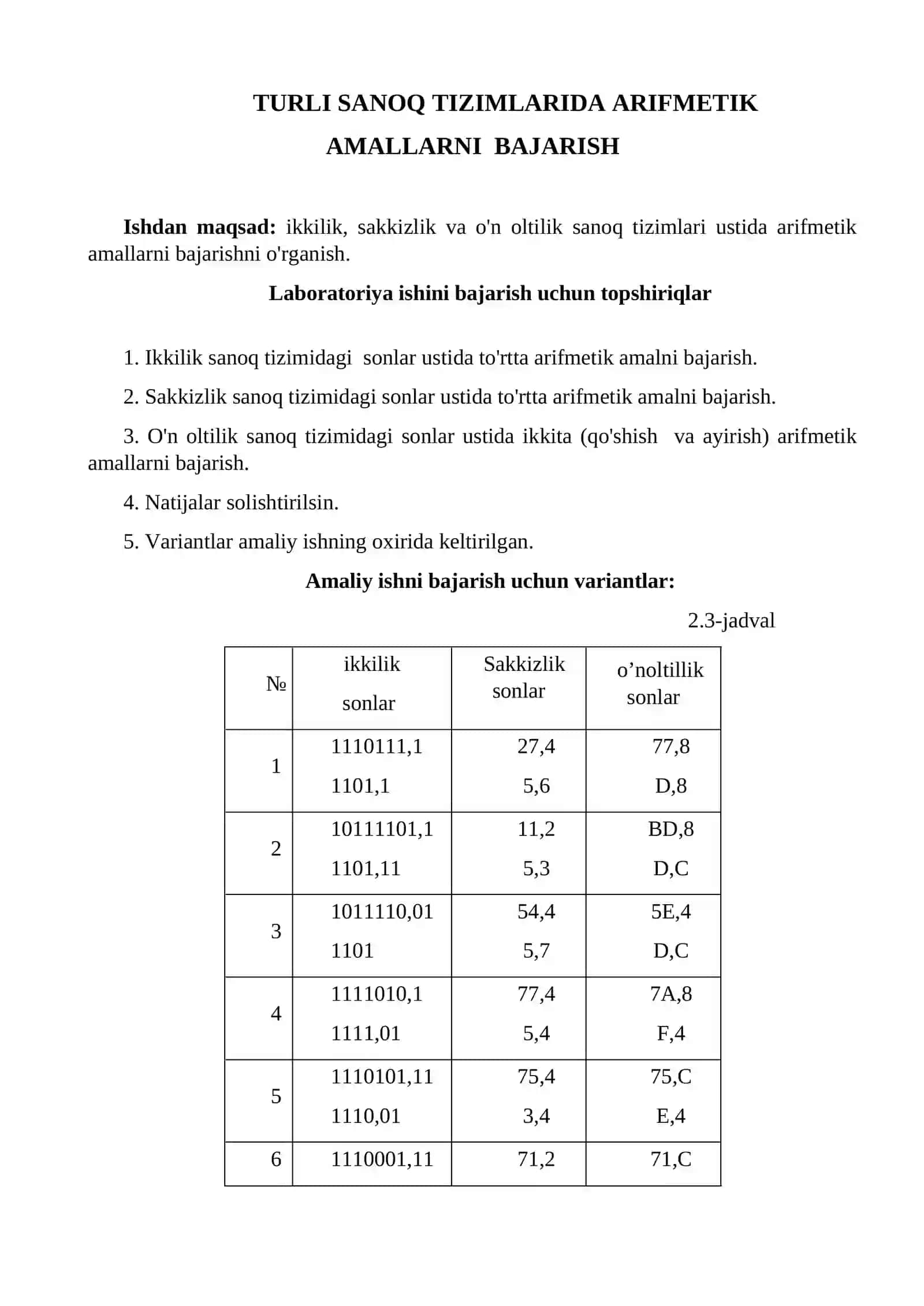 LABORATORIYA ISHI –2 2