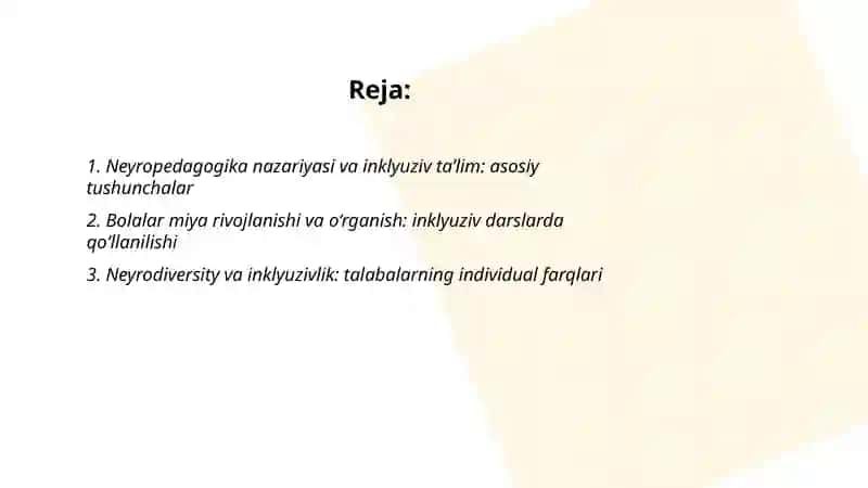 Neyropedagogika nazariyasi va inklyuziv ta’lim 2