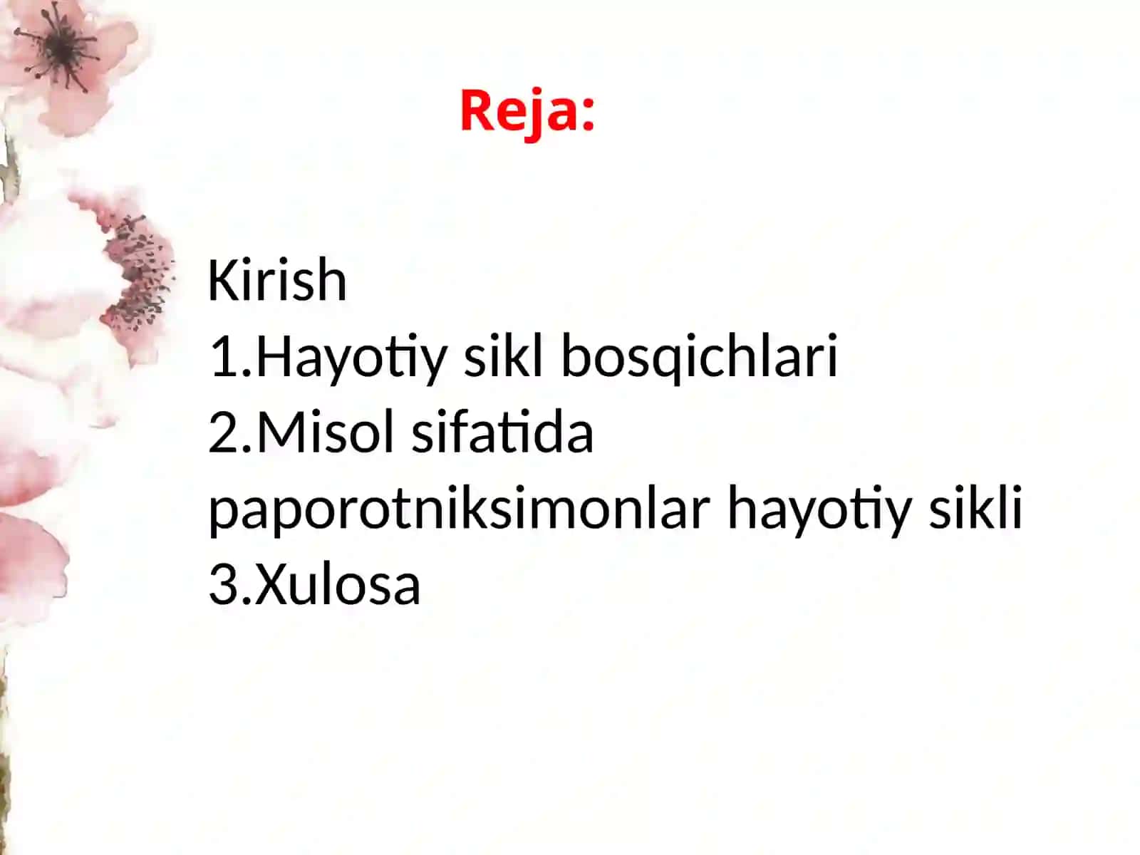 Sporali yuksak o'simliklar siklini tahlil qilish 2