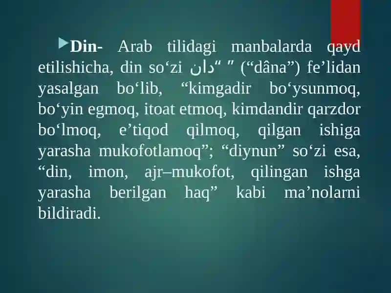 Din ijtimoiy madaniyat hodisa sifatidagi ahamiyati. 2