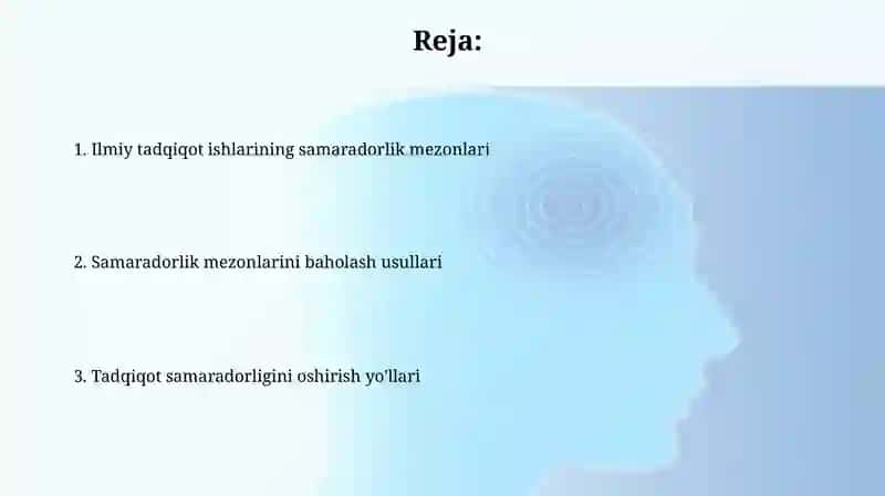 Ilmiy tadqiqot ishlarining samaradorlik mezonlari 2