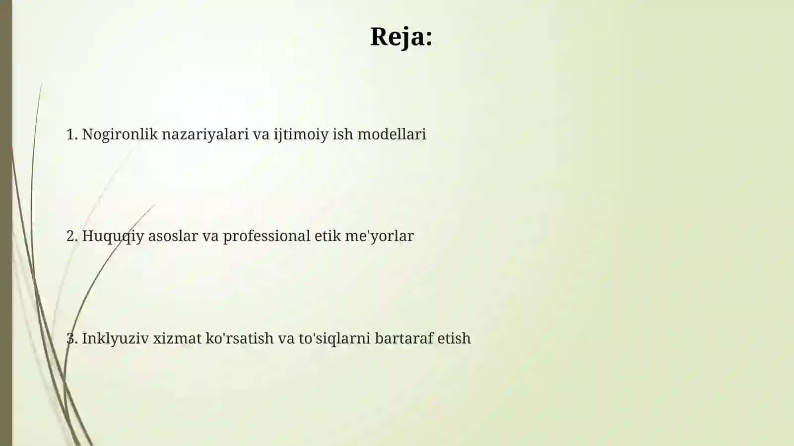 Ijtimoiy xodim uchun nogironlik standartlari bo'yicha 2