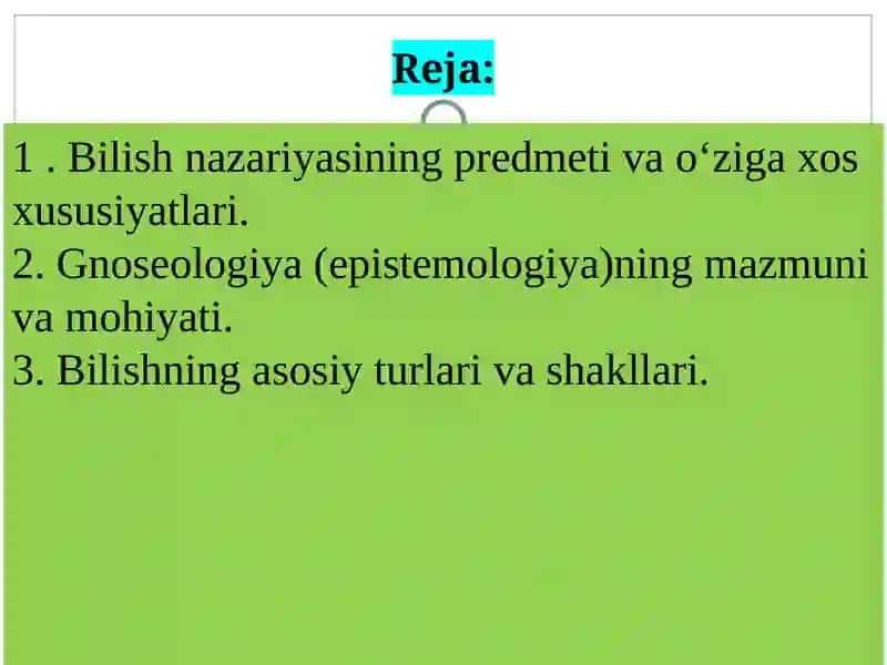 Bilishfalsafasi(gnoseologiya) 2