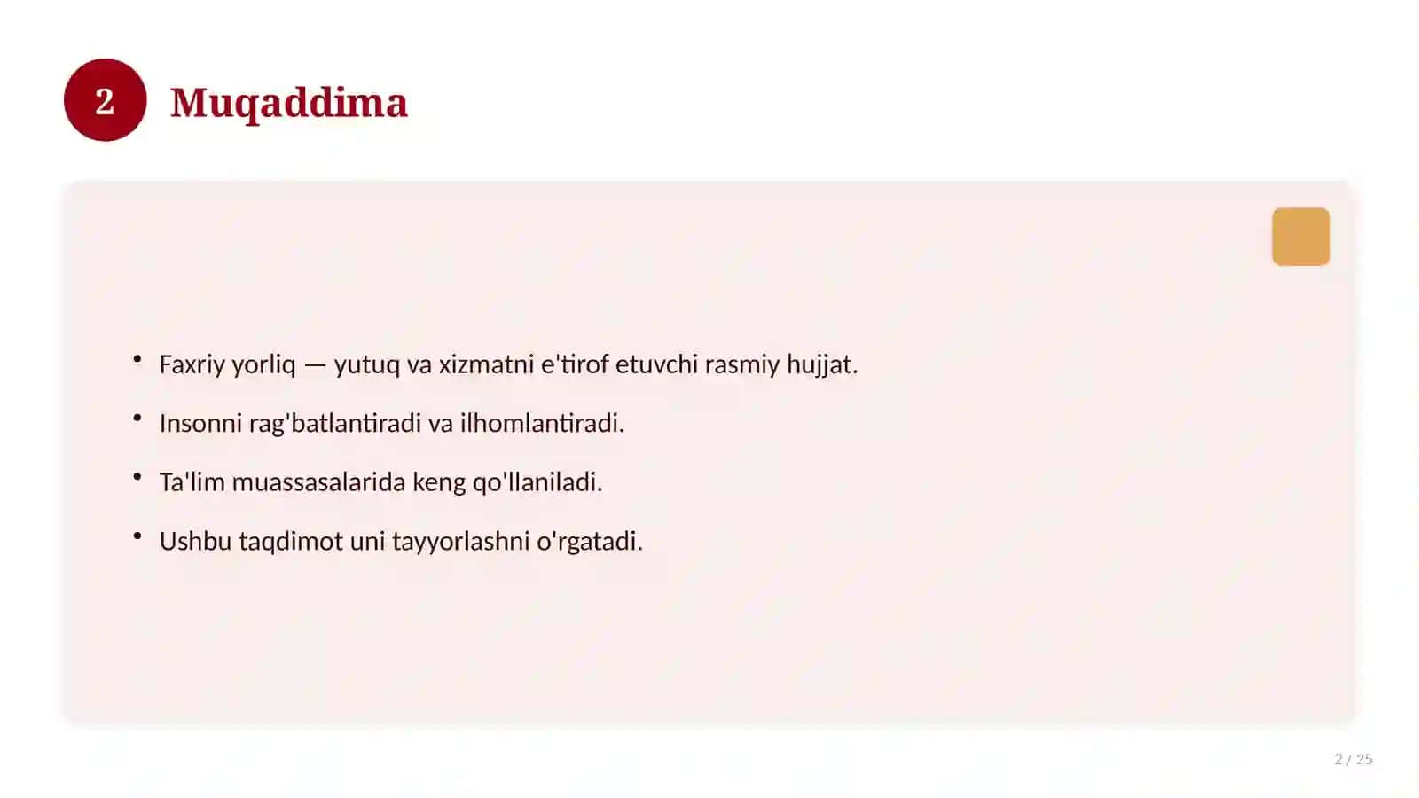 Faxriy Yorliq Maktab O'quvchilari Uchun 2