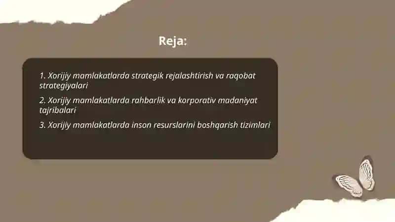 Xorijiy mamlakatlarda biznesni boshqarish tajribalari 2