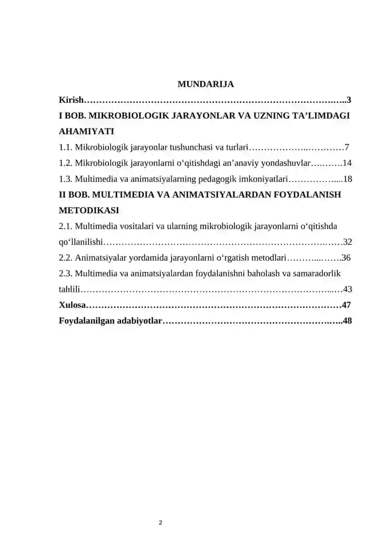 Mikrobiologik jarayonlarni o‘rgatishda multimedia va animatsiyalardan foydalanish 2
