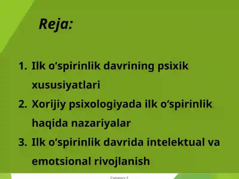 Ilk oʻspirinlik va yoshlik davrida psixik rivojlanish xususiyatlari 2