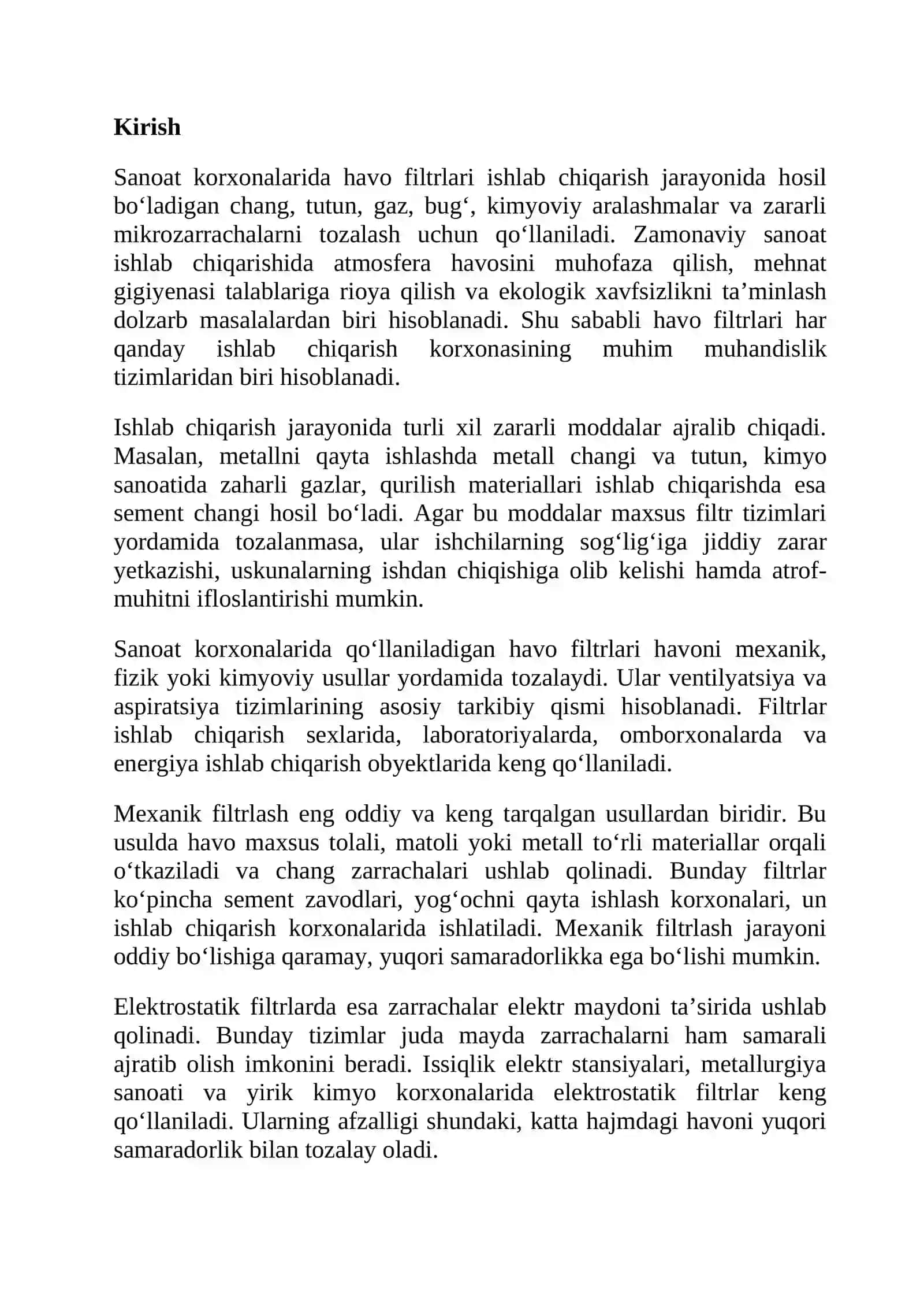 Havo filtrlari 2
