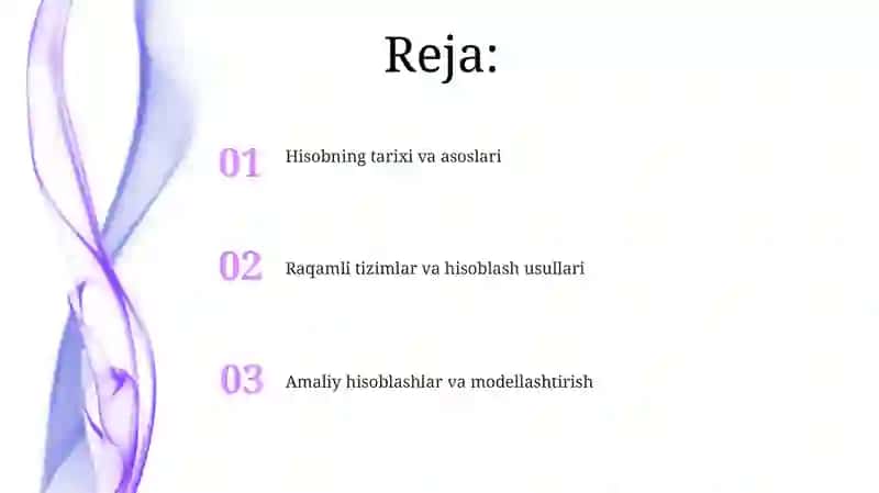 Hisobning tarixi va asoslari 2