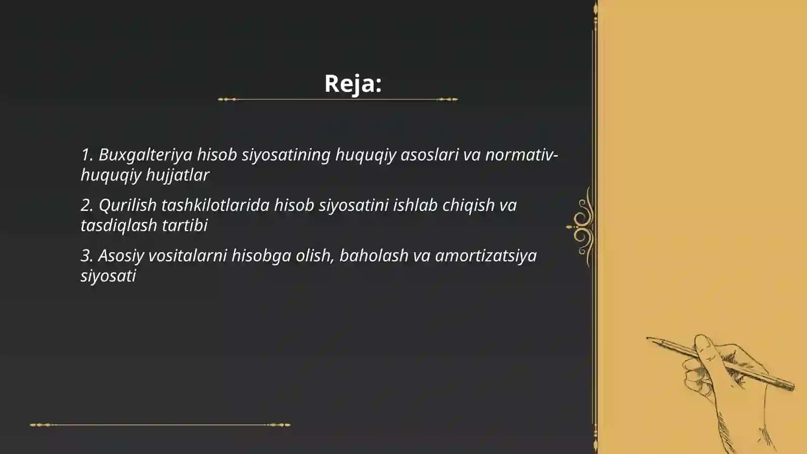 Qurilish tashkilotlarida buxgalteriya hisob siyosatining jihatlari 2