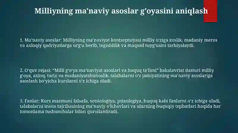 Ma'naviy Asoslari Va Huquq Ta'limi Bakalavriyat Ta'lim Yo'nalishida 2