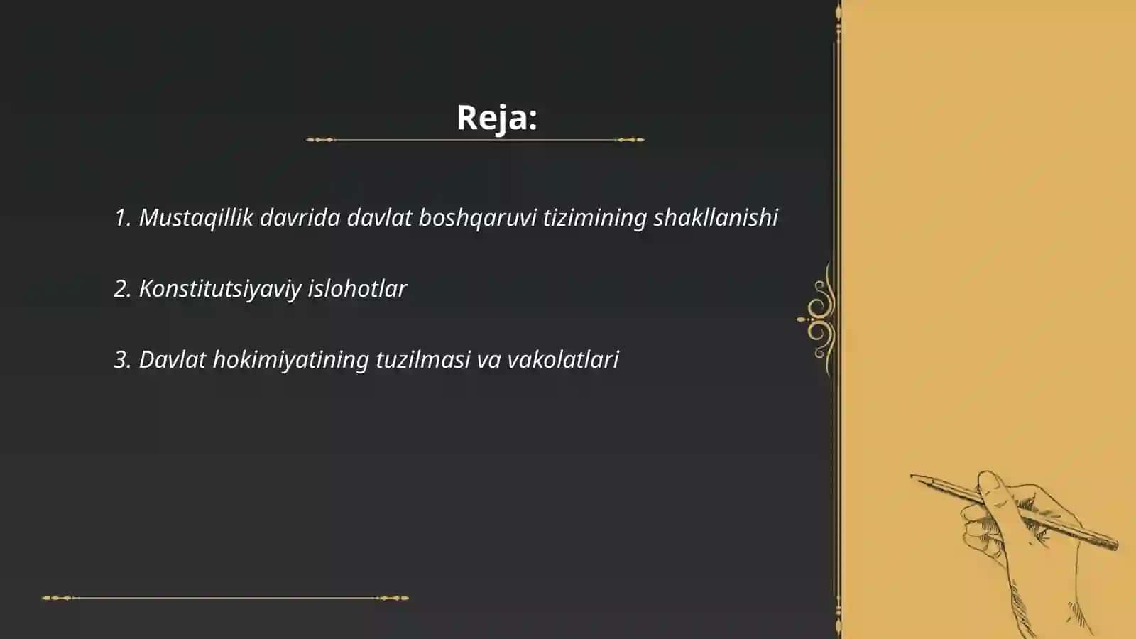 Davlat boshqaruvi tizimida amalga oshirilgam islohotlar 2
