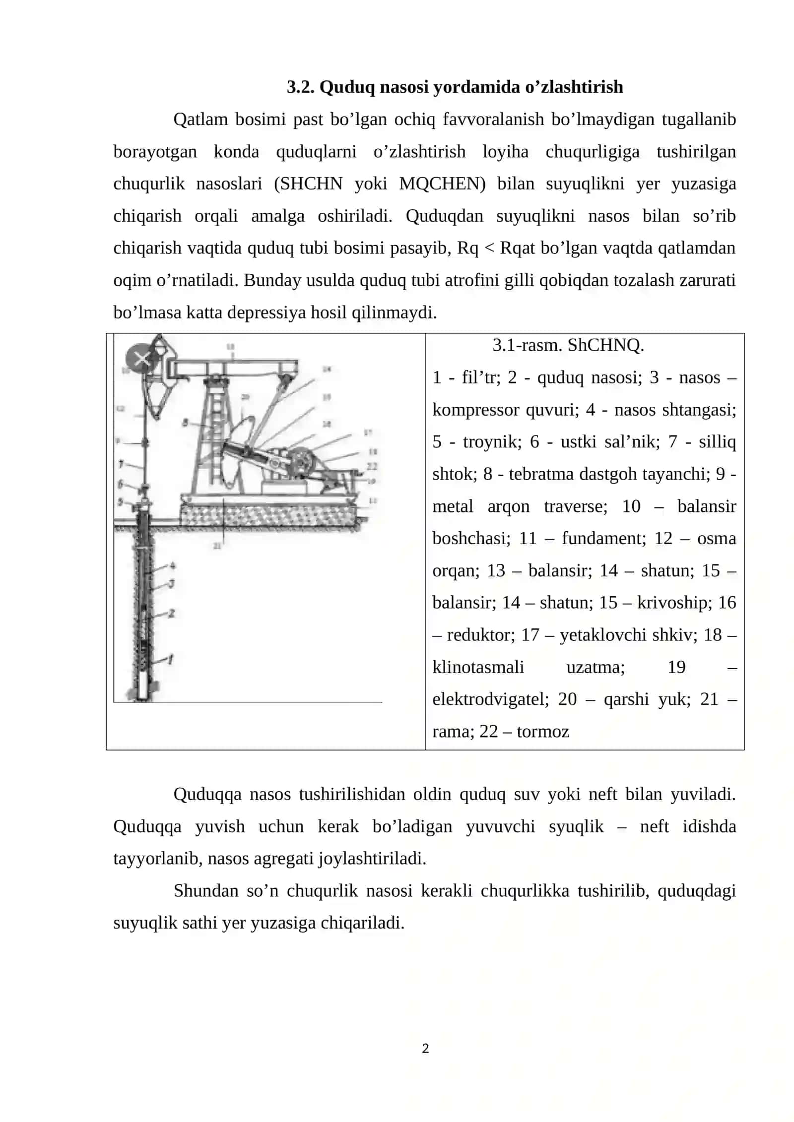 Quduqni o’zlashtirish va suyuqlik oqimini olish 2