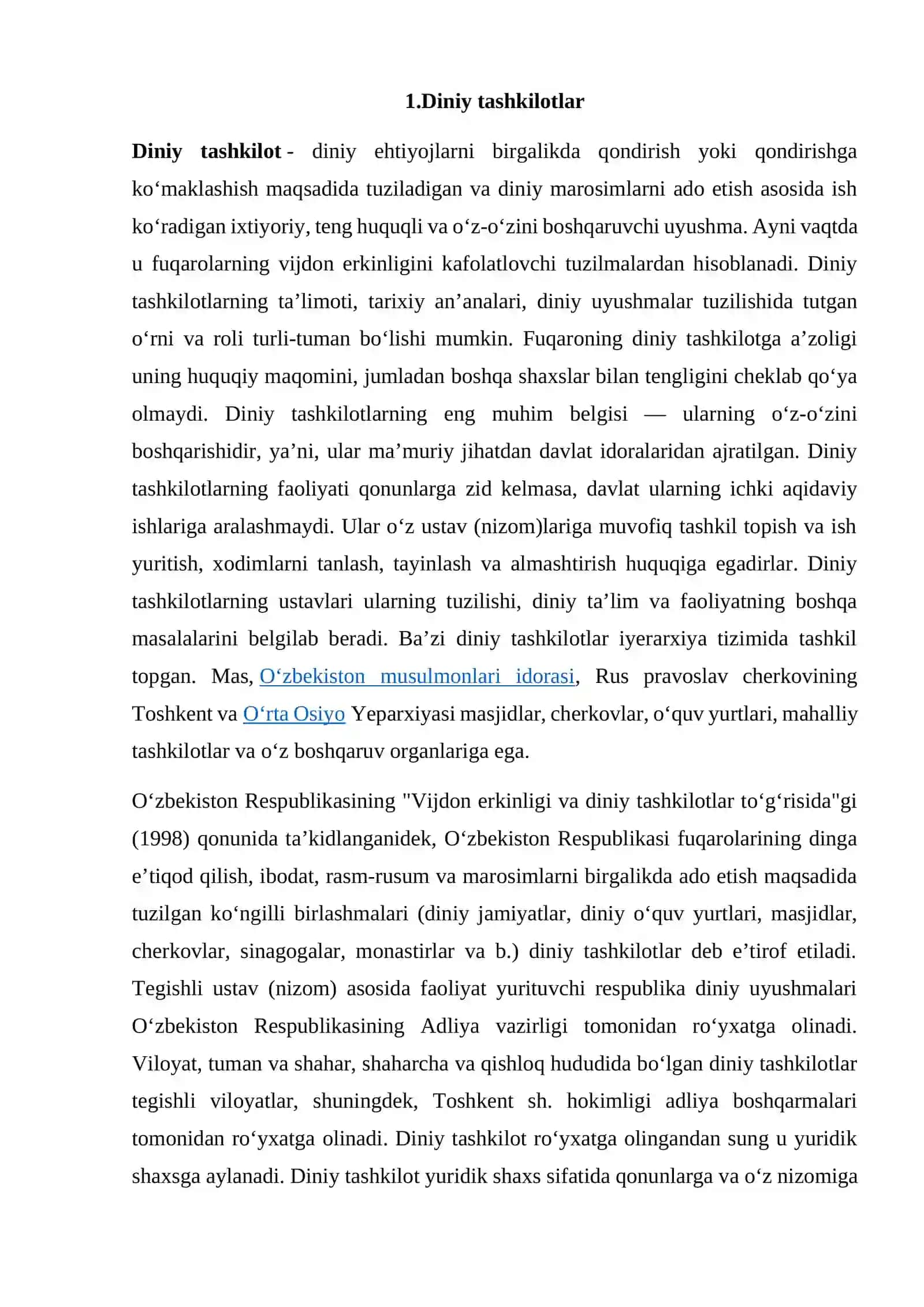 Diniy tashkilotlarning zamonaviy dunyoviy me’yorlarga moslashuvning ahamiyati 2