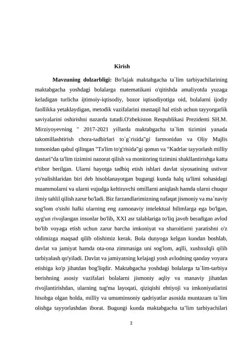 Turli yoshdagi guruhlarda elementar matematik tasavvurlarni shakllantirish usullari 2