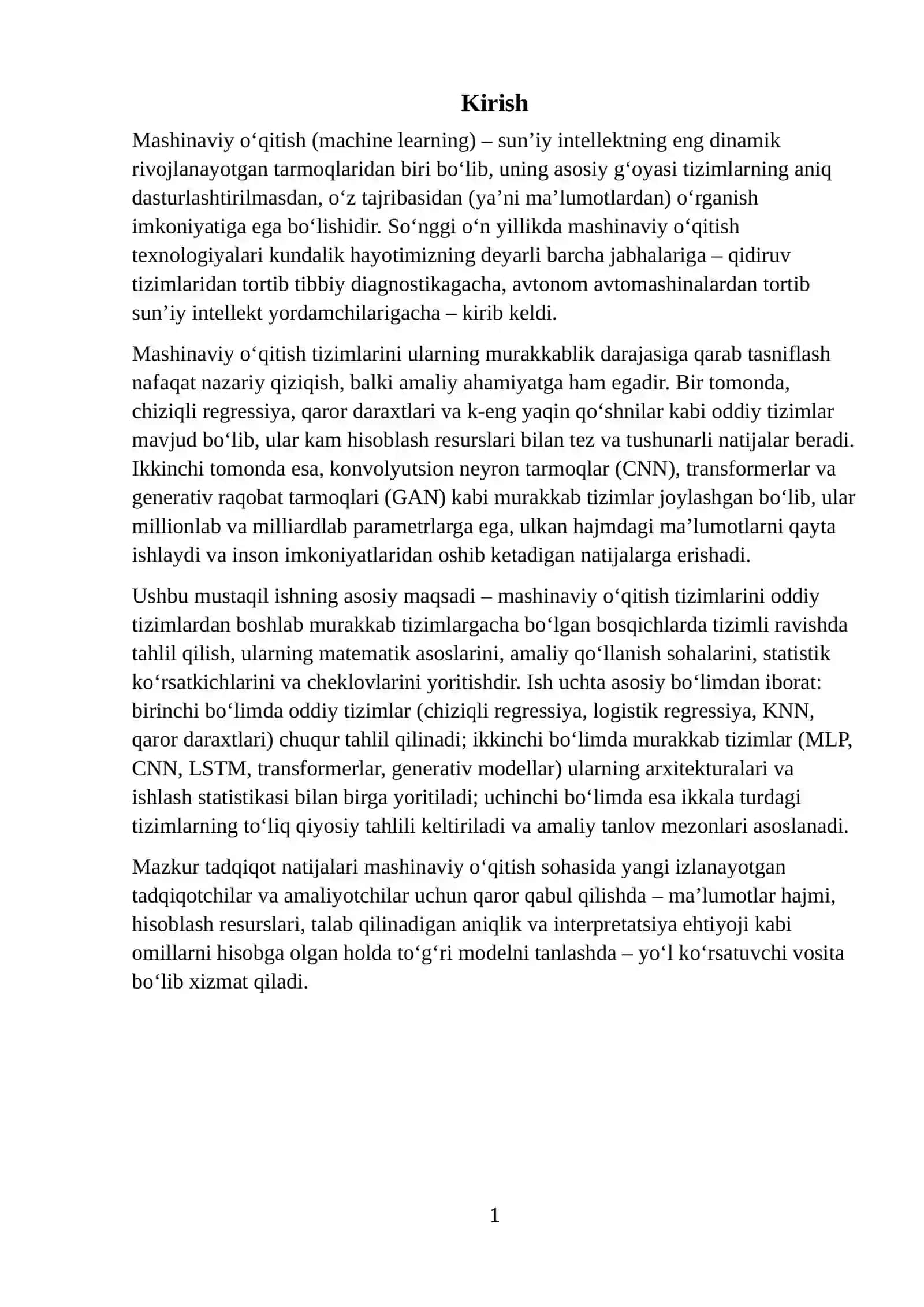 Mashinaviy oʻqitish oddiy tizimlardan murakkab tizimlargacha. 2