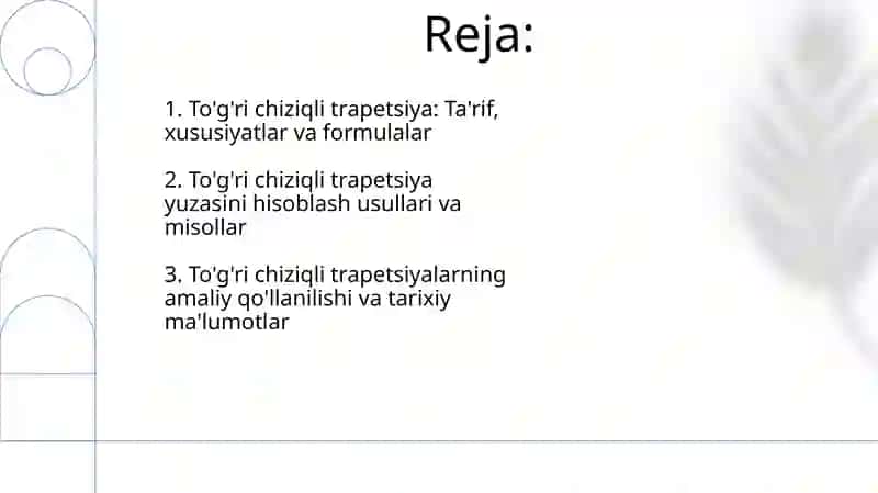 Egri chiziqli trapezoidning maydoni 2