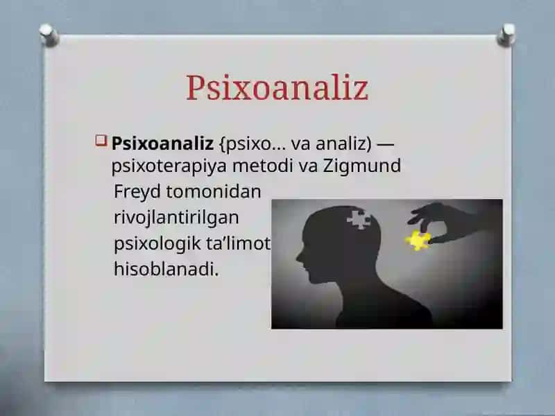 Psixoanaliz ta’limoti va tibbiyotdagi o’rni 2