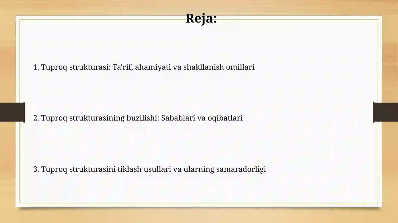 Tuproq strukturasi va uni tiklanish yoʻllari 2