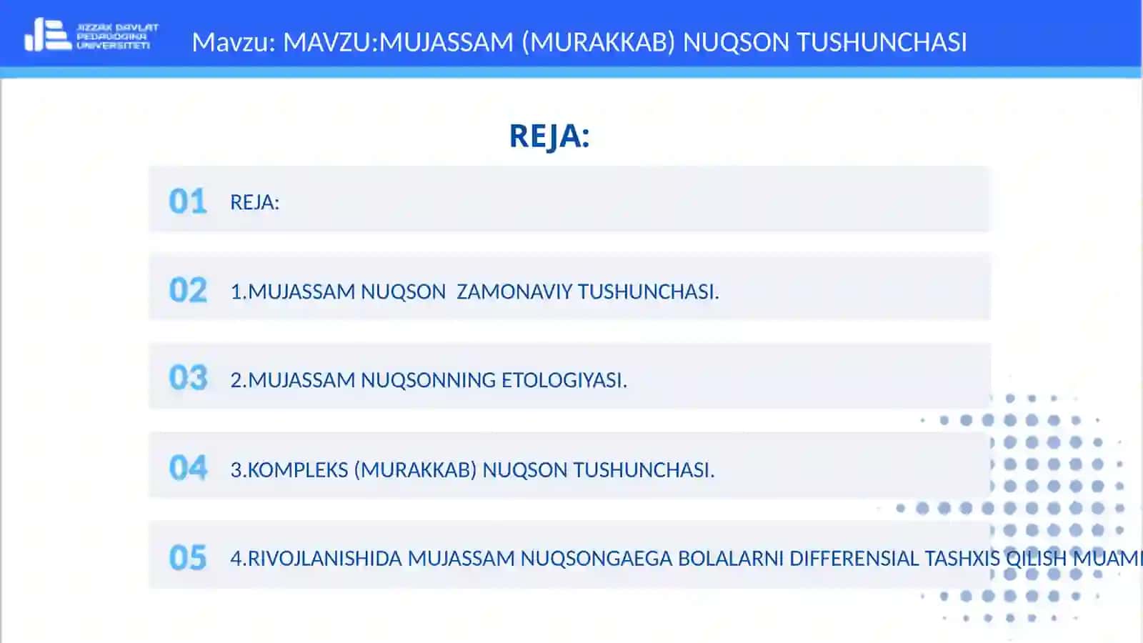 MUJASSAM (MURAKKAB) NUQSON TUSHUNCHASI 2