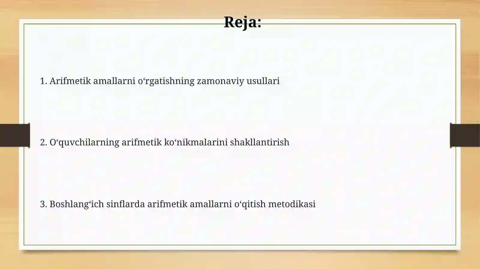 Arifmetik amallarni òrganish metodikasi 2