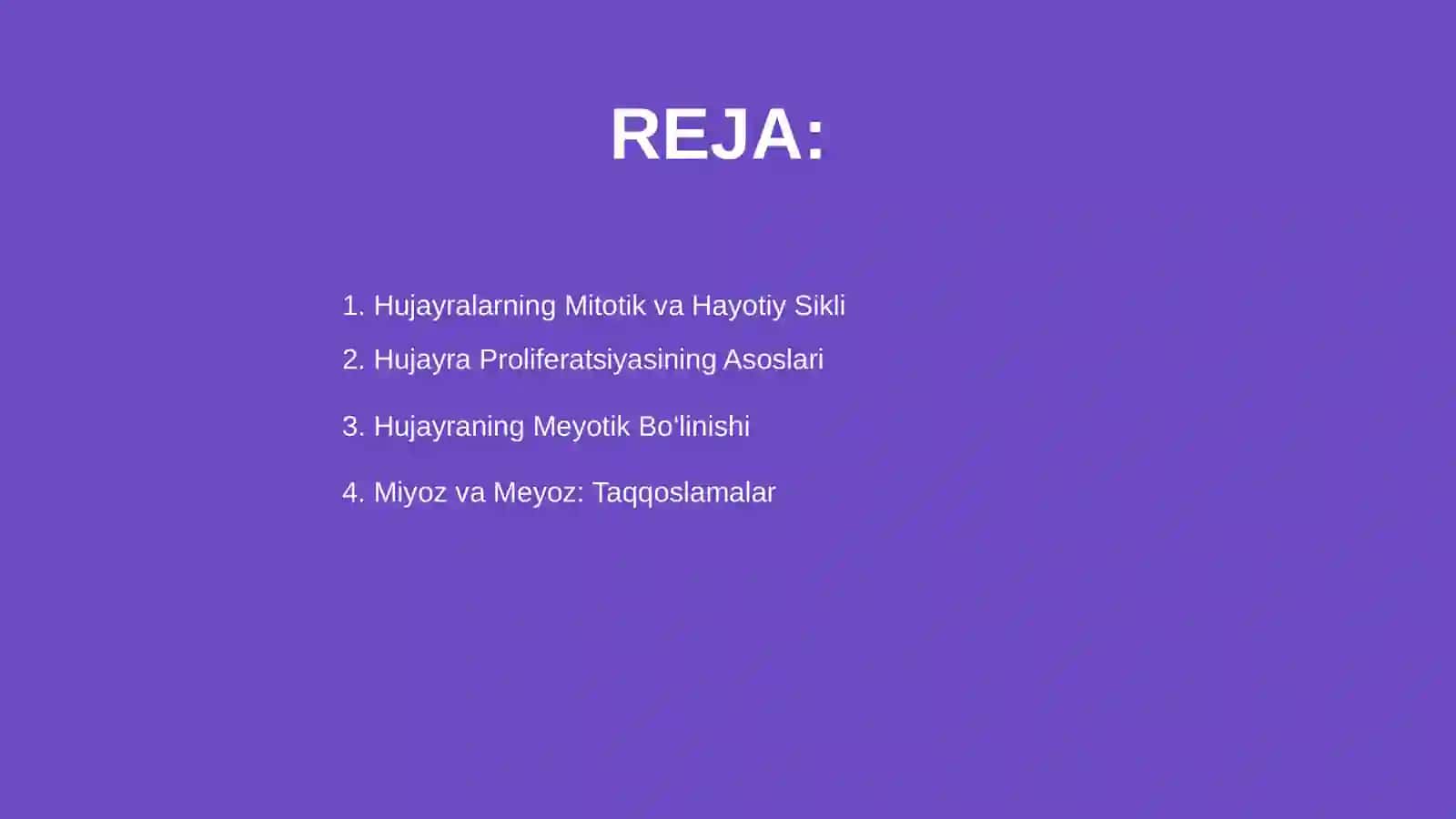 Hujayralarning mitotik va hayotiy sikli 2