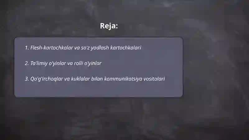 Flesh-kartochkalar va so'z yodlash kartochkalari 2