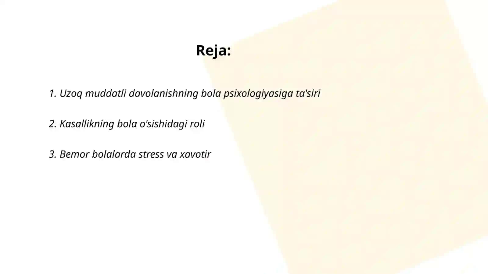 Uzoq muddatli davolanayotgan bemor bolalarning oʻziga xos xususiyatlari 2