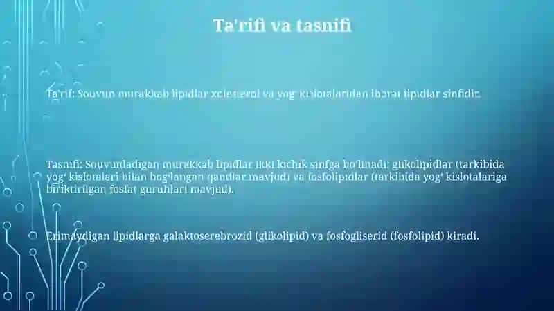 Sovunlanadigan Murakkab Lipidlar 2