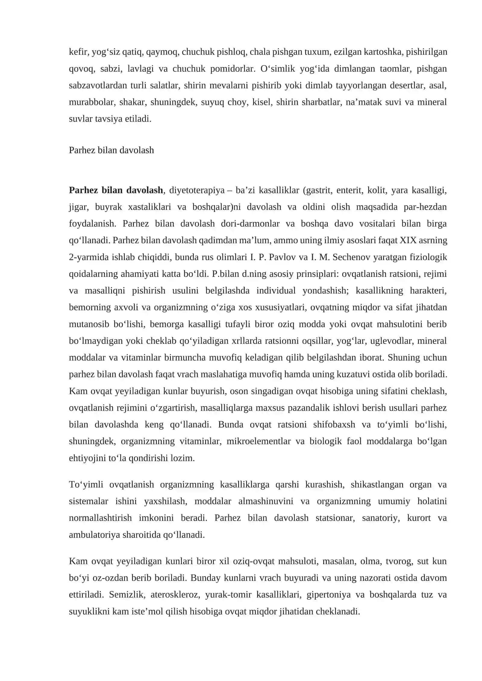 Hazm aʼzolari kasalliklarida taomnoma tuzish 2