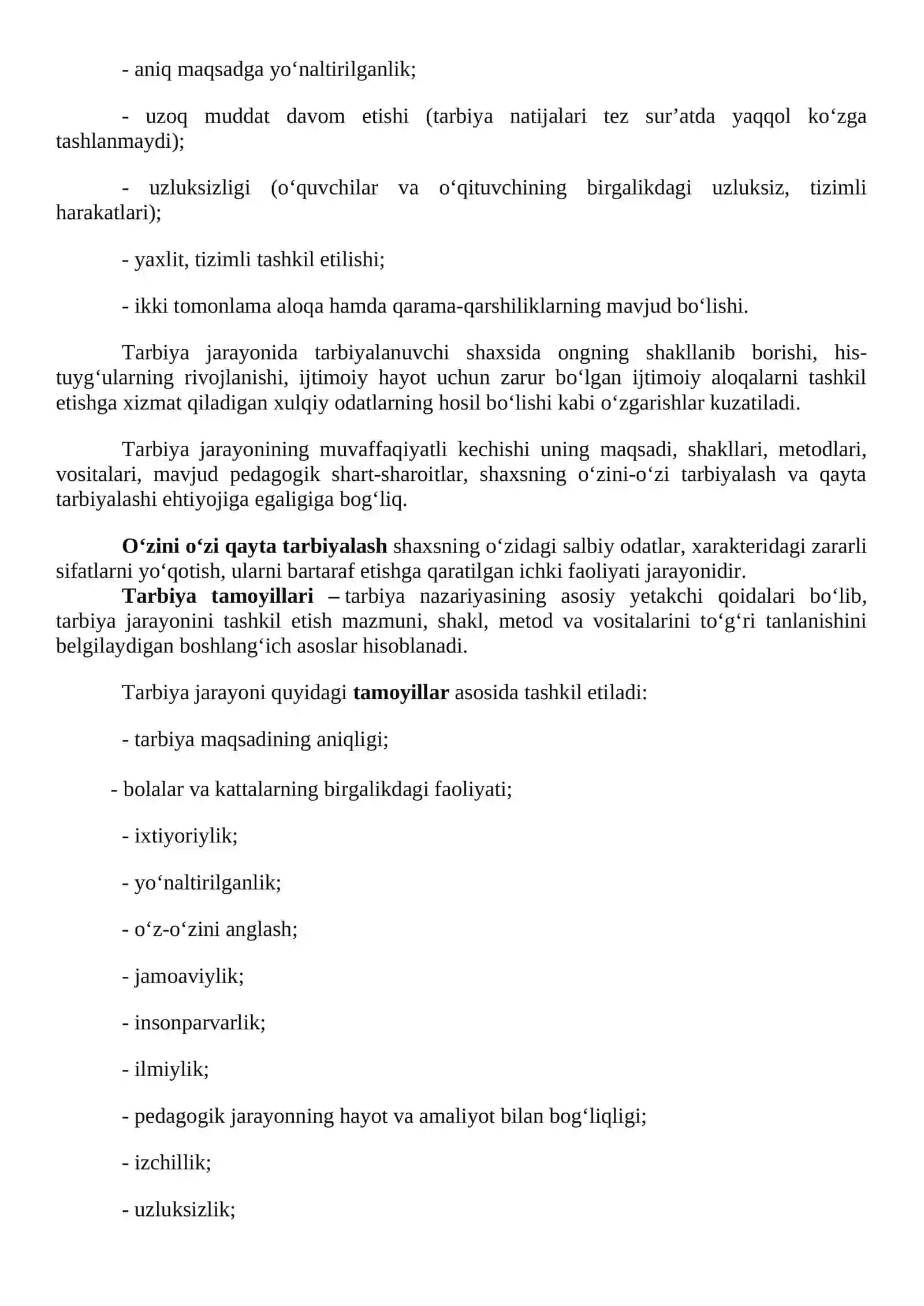 Boshlang’ich ta’limda tarbiya jarayonining mazmuni va mohiyati. Tarbiyaning umumiy metodlari, shakllari va vositalari 2