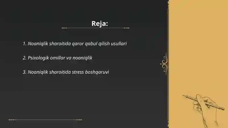 Noaniqlik sharoitida qaror qabul qilish usullari 2
