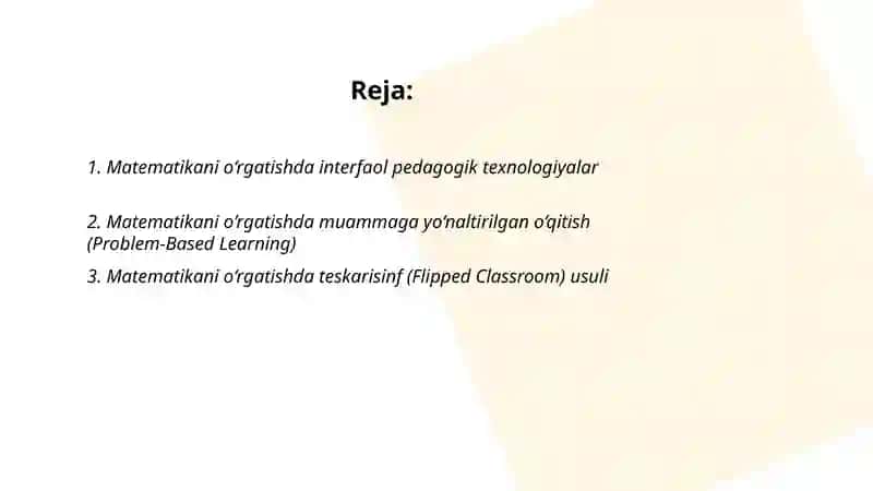 Matematikaga o‘rgatishning zamonaviy metodlari 2