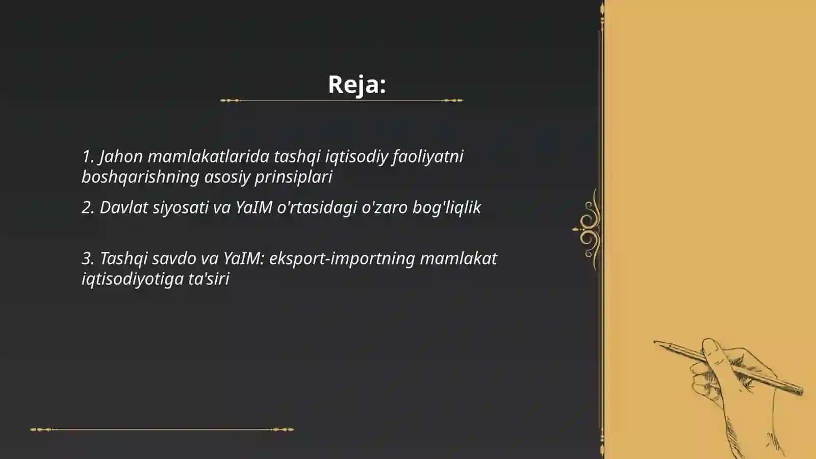Jahon mamlakatlarida tashqi iqtisodiy faoliyatni boshqarishning asosiy prinsiplari 2