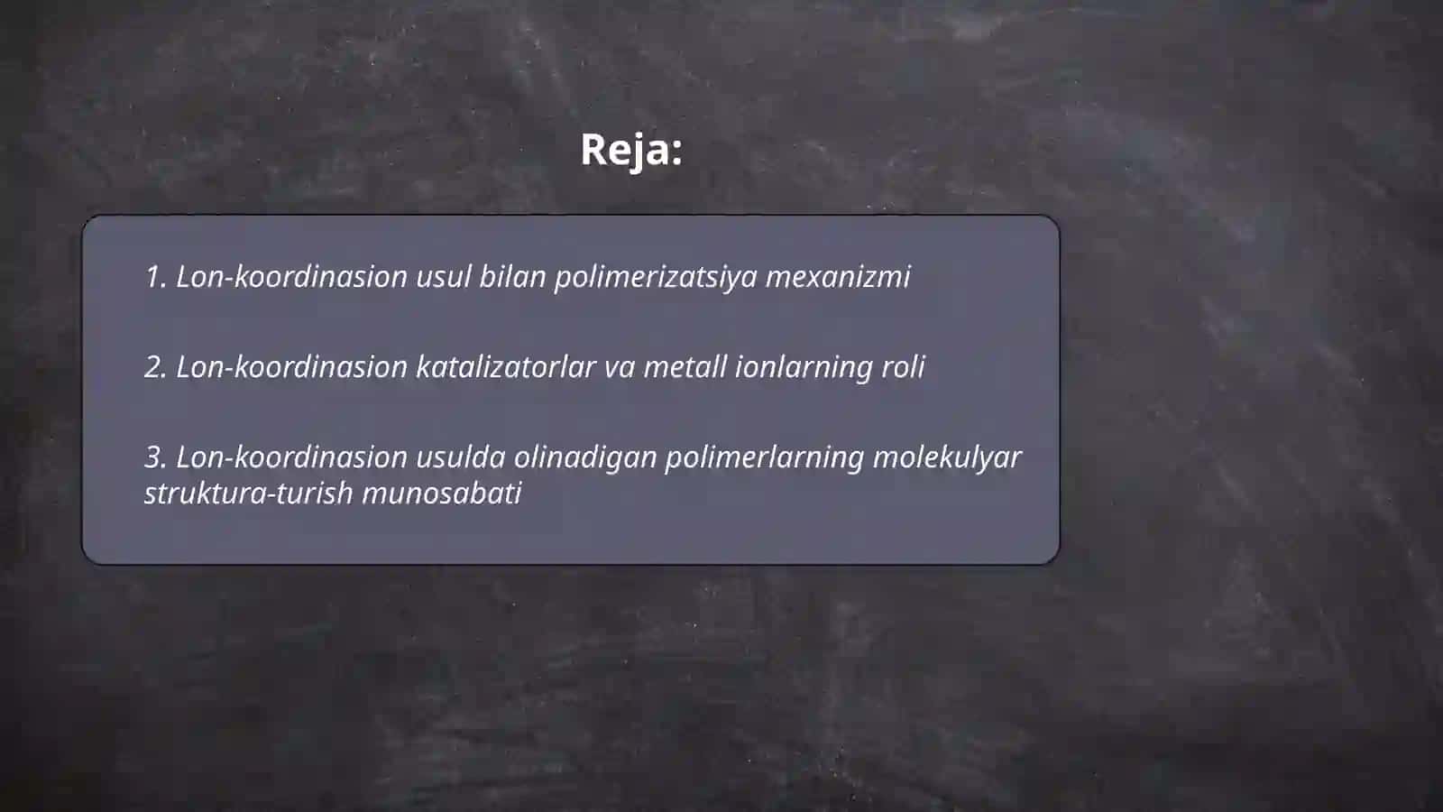 lon-koordinasion usulda olinadigan sanoat polimerlari 2